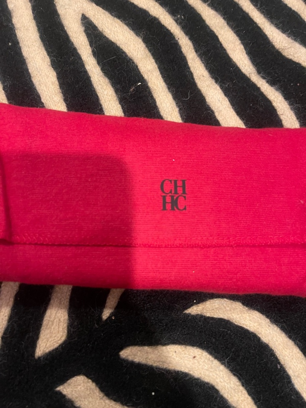 Carolina Herrera Vibrant Red wallet, with CH Logo